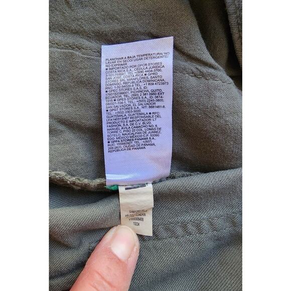 Old Navy Drapey Drawcord Wide Leg Pants Womens Size 12 Petite Green Cotton Boho - Picture 14 of 16